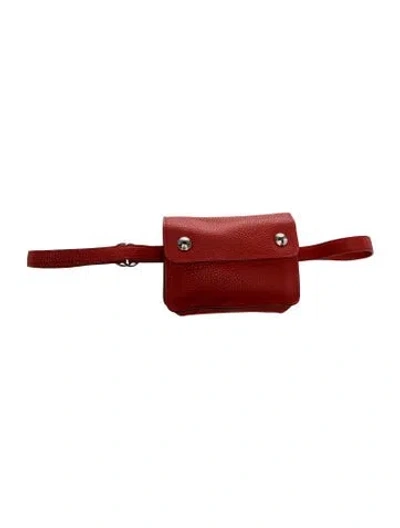 Pre-owned Hermes Ardennes Pochette Green In Red
