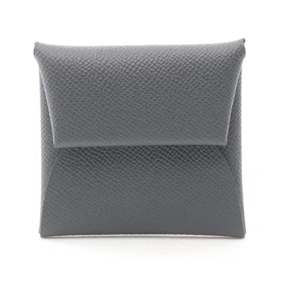 Pre-owned Hermes Ardoise Gray Epsom Leather Coin Purse/coin Case ()