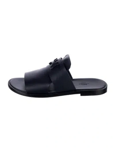 Pre-owned Hermes Arles Leather Slides In Multi