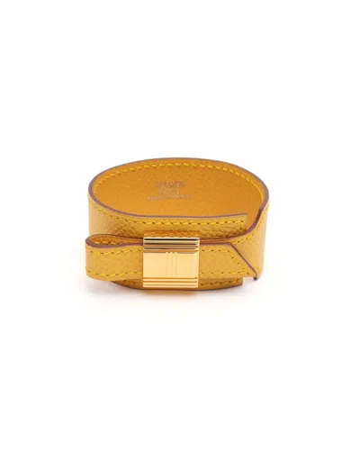 Pre-owned Hermes Hermès Artemis Leather Bracelet In Yellow