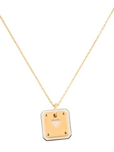 Pre-owned Hermes As De Coeur Pendant Necklace, 19.75" In Multi