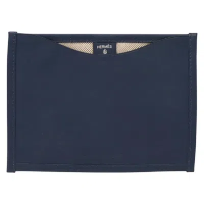 Pre-owned Hermes Hermès Ash Navy Leather Clutch Bag ()