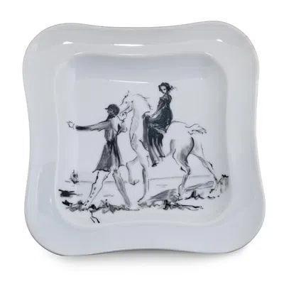 Pre-owned Hermes Ashtray Vide Poche Promenade - Porcelain Extra Rare - Limited Edition In Multi