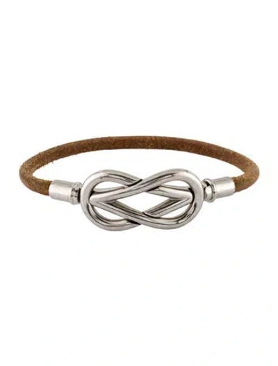 Pre-owned Hermes Atame Leather Wrap Bracelet In Multi