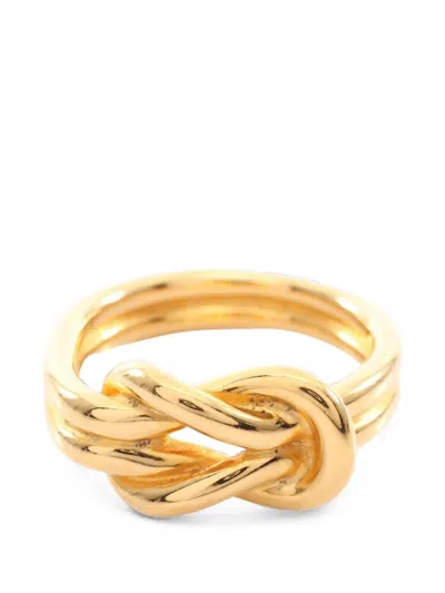 Pre-owned Hermes Atame Scarf Ring In Gold