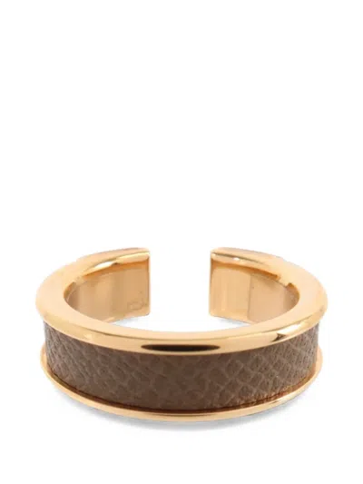 Pre-owned Hermes Athena Double-stud Ring In Gold