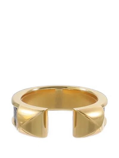 Pre-owned Hermes Athena Double-stud Ring In Gold