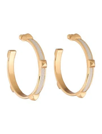 Pre-owned Hermes Athena Hoop Earrings In Multicolor