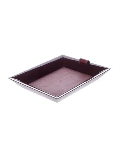 Pre-owned Hermes Atrium Change Tray In Burgundy