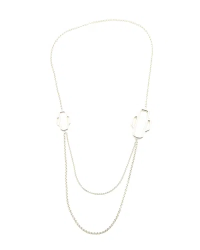Pre-owned Hermes Hermès Attelage Long Necklace In Silver
