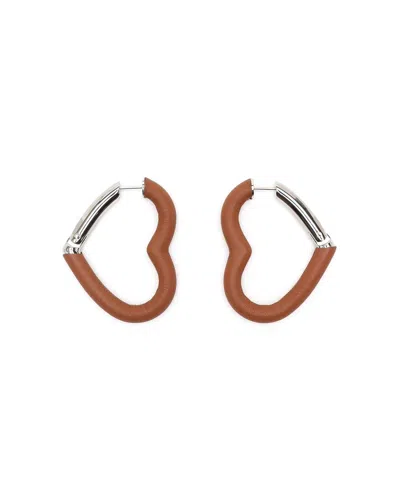 Pre-owned Hermes Hermès Au Coeur Du Faubourg Earrings In Brown