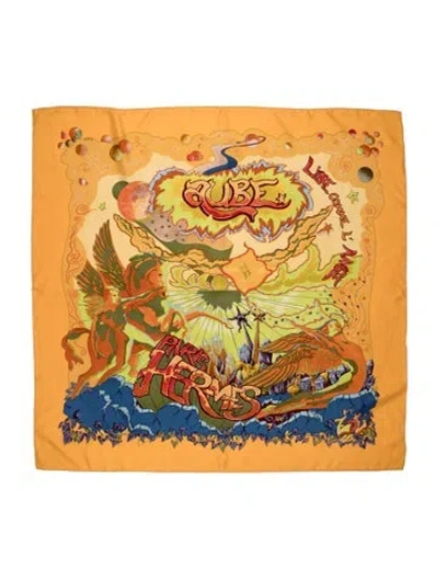 Pre-owned Hermes Aube Libre Comme L'ange Silk Scarf In Multi