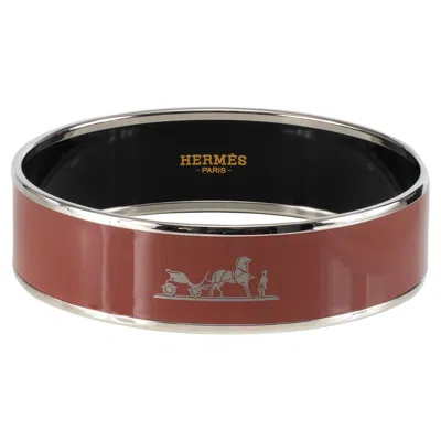 Pre-owned Hermes Auth. Hermès Bracelet - Caleche - Esp - Red Casaque Burgundy - 70-16mm - New