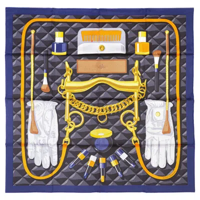 Pre-owned Hermes Auth.  Silk Scarf - Beauté Composée - Caban Orange Gris - New With Tag