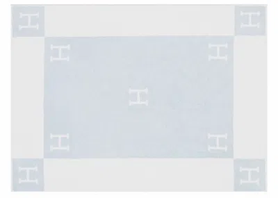 Pre-owned Hermes Avalon Bath Towel In Bleu Glacier