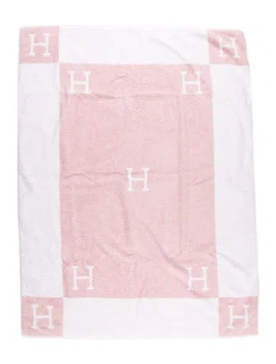 Pre-owned Hermes Avalon Bath Towel In Pink