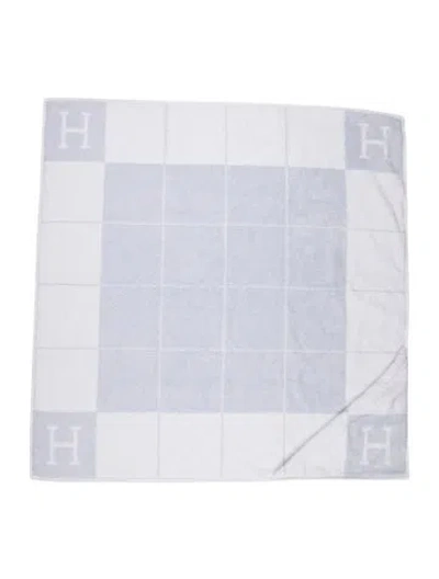 Pre-owned Hermes Avalon Hooded Baby Bath Towel In Blue