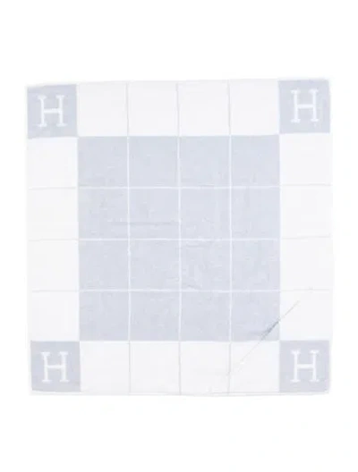 Pre-owned Hermes Avalon Hooded Baby Bath Towel In Blue