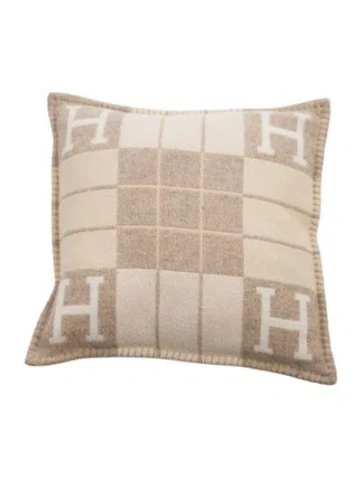 Pre-owned Hermes Avalon Iii Throw Pillow In Neutral