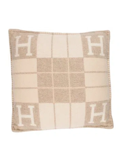 Pre-owned Hermes Avalon Iii Throw Pillow In Neutrals