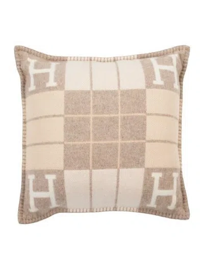 Pre-owned Hermes Avalon Iii Throw Pillow In Neutrals