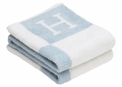 Pre-owned Hermes Avalon Towel In Bleu Glacier