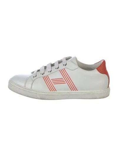 Pre-owned Hermes Avantage Athletic Sneakers In White