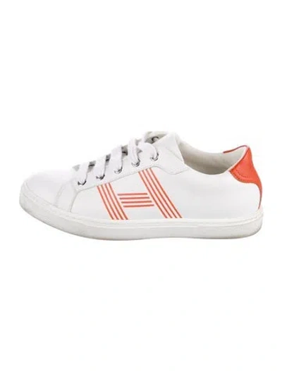 Pre-owned Hermes Avantage Sneakers In White