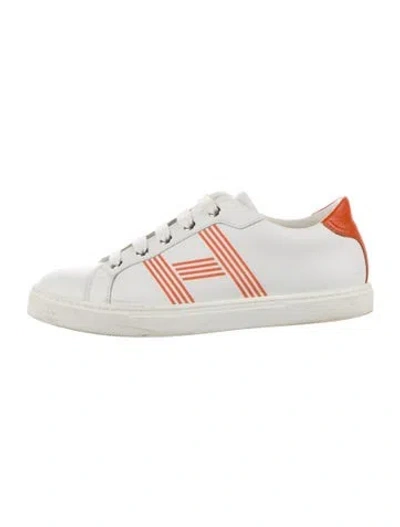 Pre-owned Hermes Avantage Sneakers In White