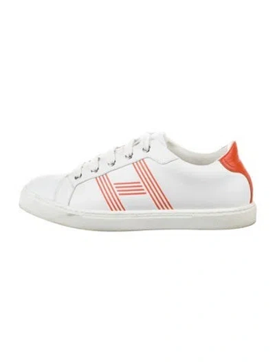 Pre-owned Hermes Avantage Sneakers In White