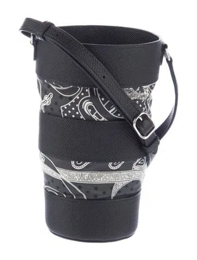 Pre-owned Hermes Avecsoie In The Pocket Water Bottle Holder In Black
