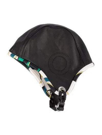 Pre-owned Hermes Aviator Leather Hat In Black