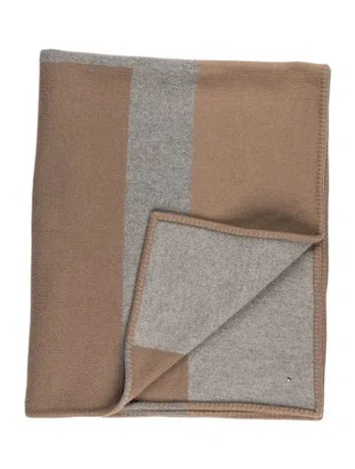 Pre-owned Hermes Avoine Throw Blanket In Neutrals