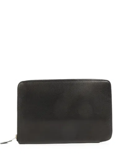 Pre-owned Hermes Azap Combined Long Wallet In Black