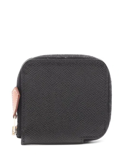 Pre-owned Hermes Azap Compact Mini Coin Purse In Black