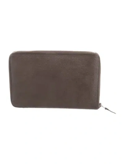 Pre-owned Hermes Azap Gm Wallet In Gray