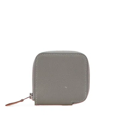 Pre-owned Hermes Azap Gray Coin Purse/coin Case ()