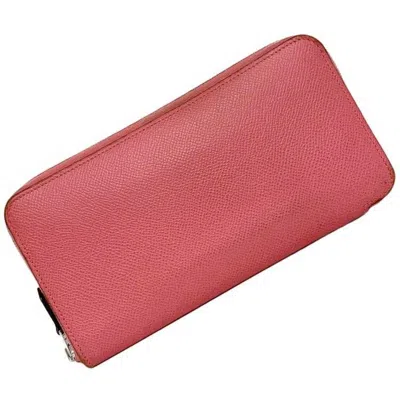Pre-owned Hermes Azap Pink Togo Leather Long Wallet (bi-fold) ()