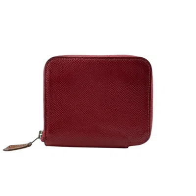 Pre-owned Hermes Azap Red Color Leather Coin Purse/coin Case ()