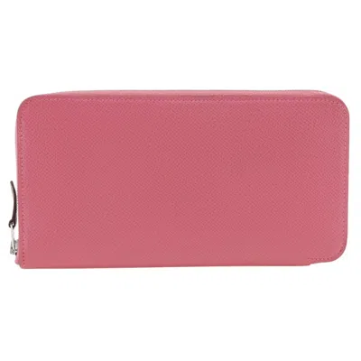 Pre-owned Hermes Azap Rose Azalee Epsom Leather Coin Purse/coin Case ()