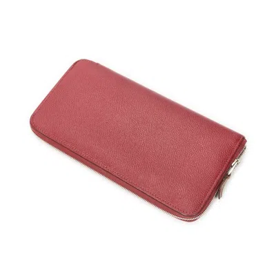 Pre-owned Hermes Azap Silk'in Wallet In Pink