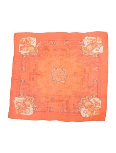 Pre-owned Hermes Azulejos Silk Scarf In Orange