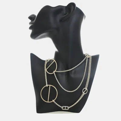 Pre-owned Hermes Azur 925 Sterling Silver Women's Sautoir Long Chain Necklace