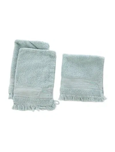 Pre-owned Hermes Baby Bath Mittens & Towel Set In Green