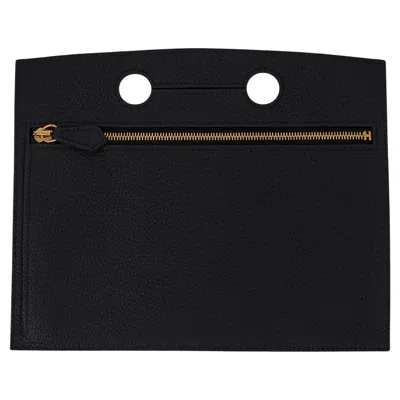 Pre-owned Hermes Backpocket Pouch 25 Detachable Black Gold Hardware Togo Leather