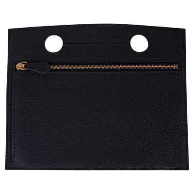 Pre-owned Hermes Backpocket Pouch 30 Detachable Black Togo Gold Hardware