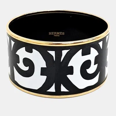Pre-owned Hermes Balcon Du Guadalquivir Cuff Bracelet Gold Tone Metal Bangle