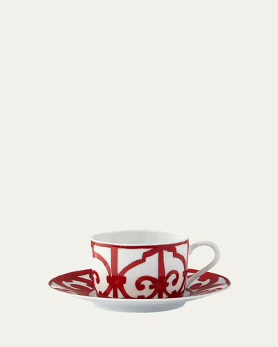Pre-owned Hermes Balcon Du Guadalquivir Tea Cup & Saucer In Assorted
