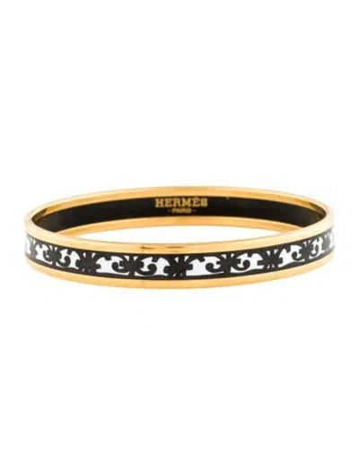 Pre-owned Hermes Balcons Du Guadalquivir Narrow Bangle Bracelet, 7.75" In Multi