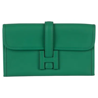 Pre-owned Hermes Hermès Bamboo Swift Jige Elan Clutch In Blue